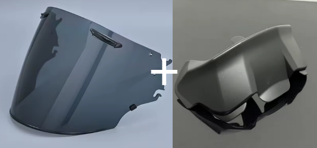 PACK Racing (Visière Teinté Fumé/Iridium + Aileron)